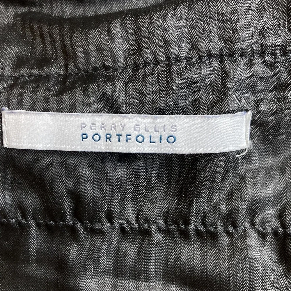 Perry Ellis Portfolio Linen Cotton Trouser Slack Mens 37.5x30.5 Baby Blue Breezy